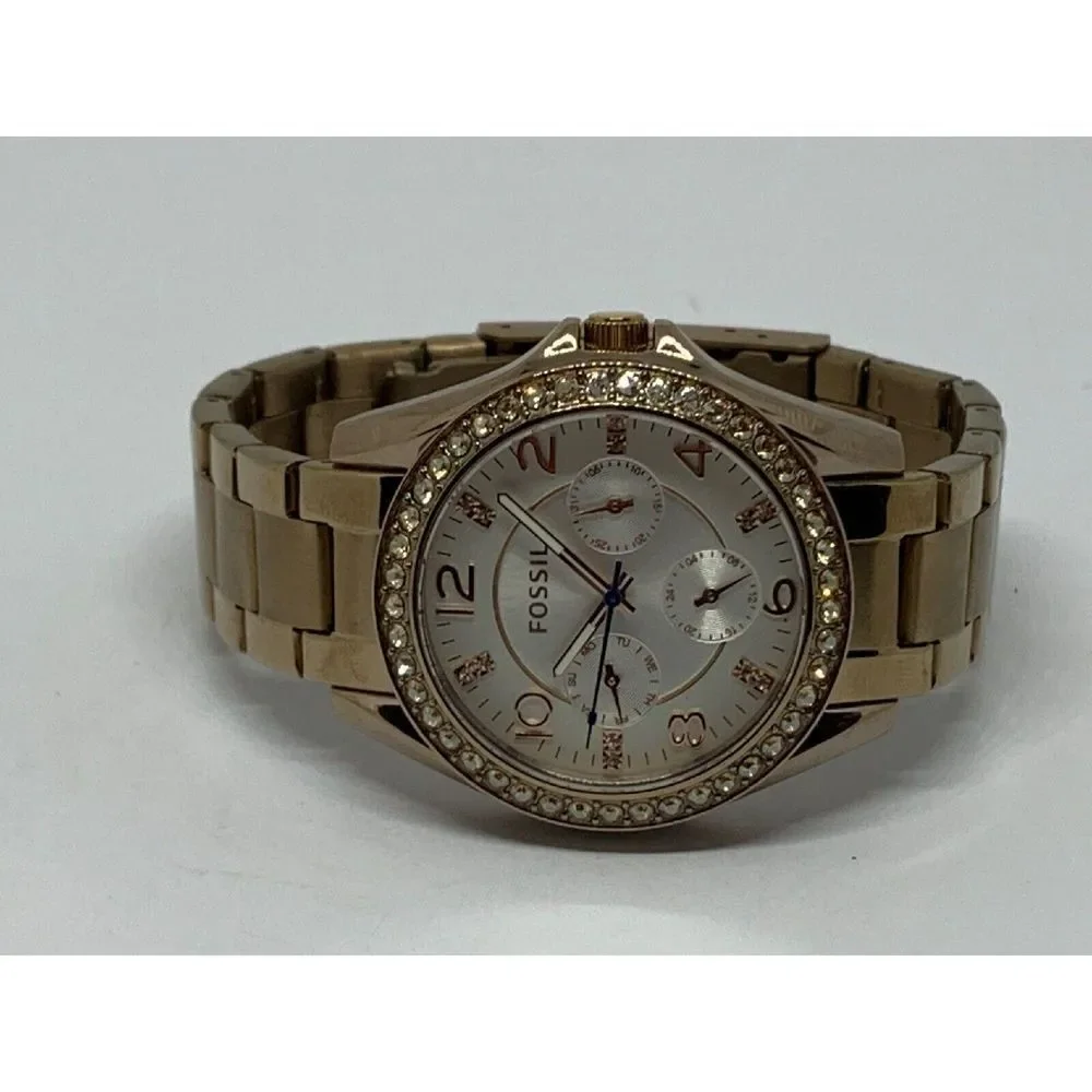 Fossil ES3887 Women's Gold Stainless Steel Analog Silver Dial Quartz Warch GE40